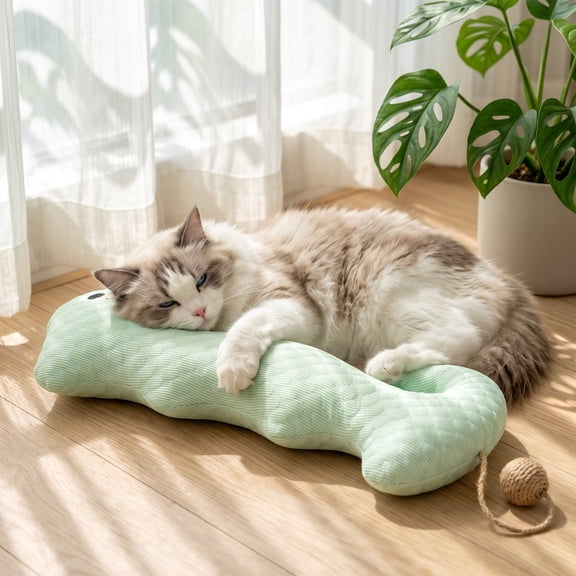 Cooling Pet Cushion | Pet Pillow | Interactive with Sisal Ball | Pet Sleeping Dog Bed Pillow | Breathable Rest Accessory, Soothing Sleep Solution for Cats Dogs Home Travel Relaxation Areas