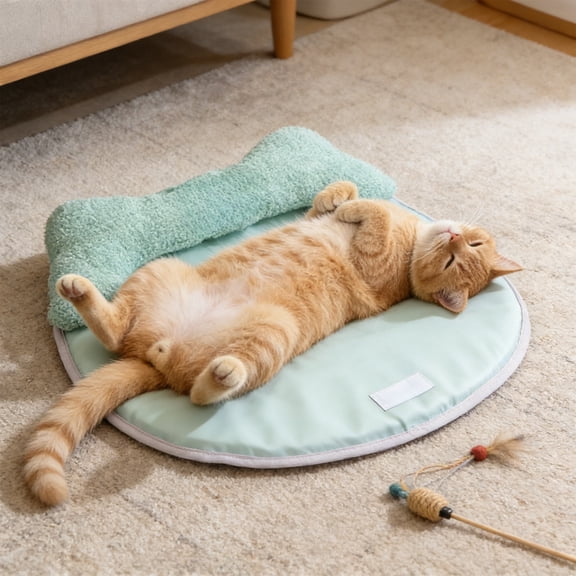Cooling Pet Pad Mat • Summer Chill Mattress Bed • Portable Breathable Cat Dog Cushion • High Tech Fiber Cooling Pad • Crate Sofa Floor Travel Use