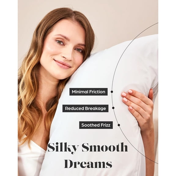 Cooling Pillow Cases King Cold Touch SleepCool Silver-Infused Fabric, Anti Acne Hypoallergenic, Silky Pillow Cases with Zipper, Anti-Frizz White Pillow Cases King (Set of 2)