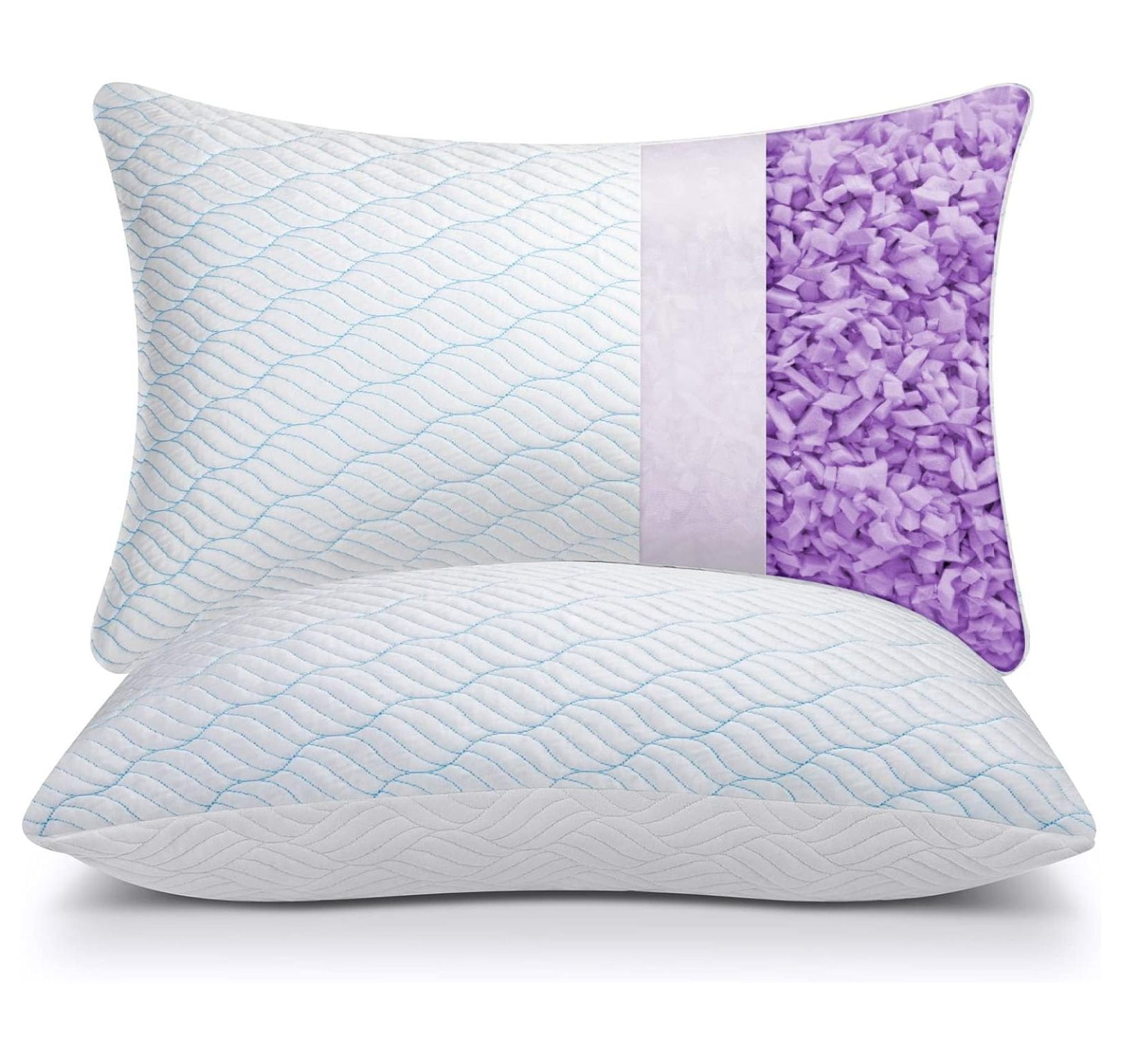 Cooling Pillows Queen Size Set of 2, with Zipper, Adjustable Firmness