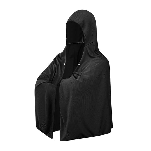 Cooling Poncho Beach Towel for Men Women,Wearable Ice Towel Wrap,Quick Dry UV Protection Sun Shield for Outdoor Camping Hiking Sports Travel(Black)