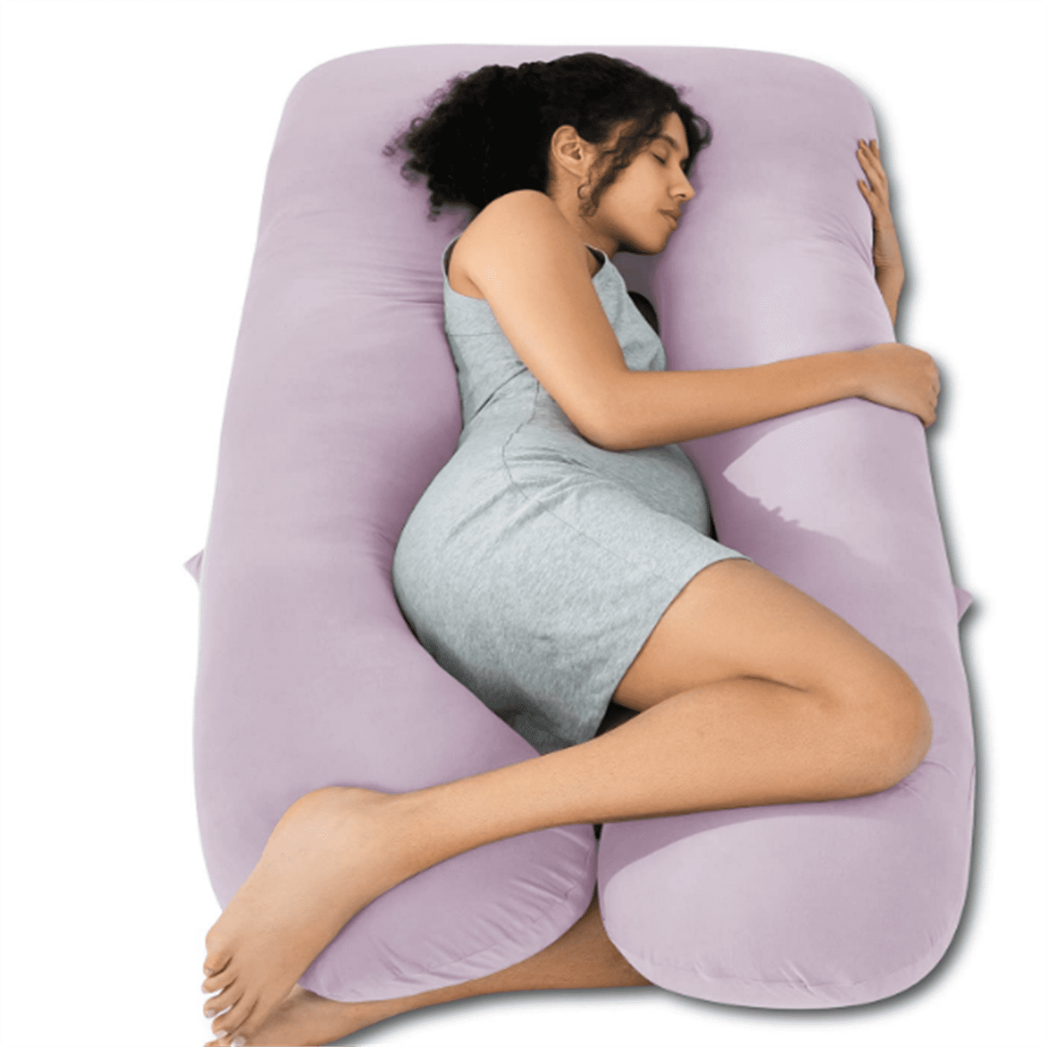 Cooling Pregnancy Pillows, U Shaped Full Body Maternity Pillow for Pregnant Support, Rayon Derived from Bamboo, Buttery Soft, Super Breathable for Hot Sleeper, Purple