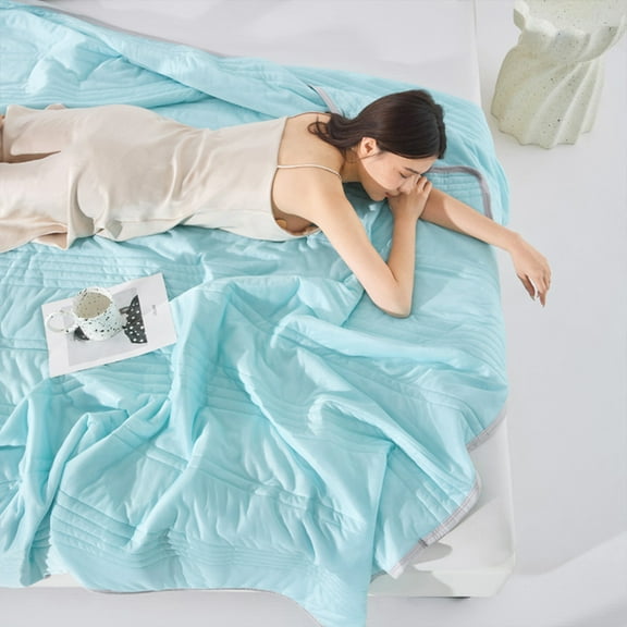 Cooling Quilt,Silk Comforter,Summer Bedding,Ice Spring Cool Feeling Super Soft Thin,Home Bedroom Air Conditioning Lightweight Summer Quilt