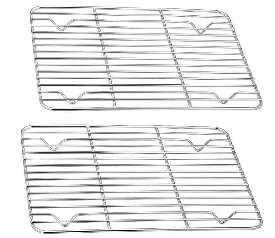 Cooling Rack 11.6 x9 Stainless Steel Grill Rack Baking Thick Wire Rack for Roasting Grilling Drying Anti Rust Baking Rack Rectangular Mini Oven Tray Cooling Grid Dishwasher Safe 2 Pieces Walmart