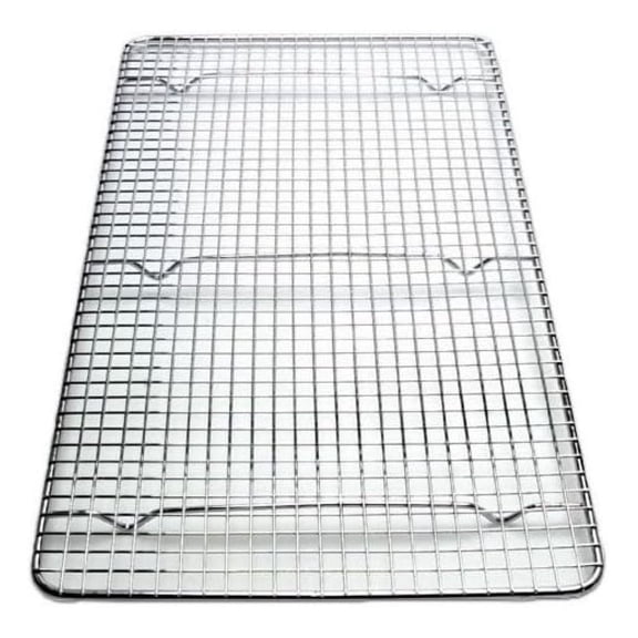 Cooling Rack 2 Pack, 10x18 Inch - Plated Steel Cross-Wire Grid for Baking, Roasting, and Cooling Cookies, Cakes, Muffins - Oven Safe & Fits Full Size Pans