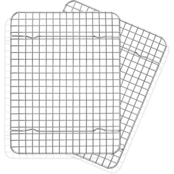 Cooling Rack, 2 Pack Stainless Steel Grid Baking Rack for Cooking Roasting Grilling Drying, 11.75’’x 9’’ Small Metal Toaster Oven Rack for Cookies Meat, Non-Toxic & Durable, Dishwasher Safe