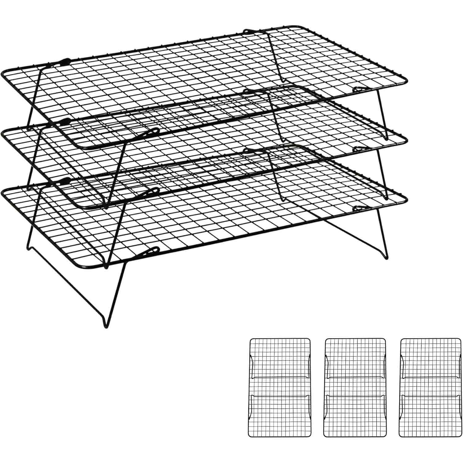 Cookoing Rack Cooling Rack, 3 Tier Stackable Cooling Racks for Cooking Baking ...