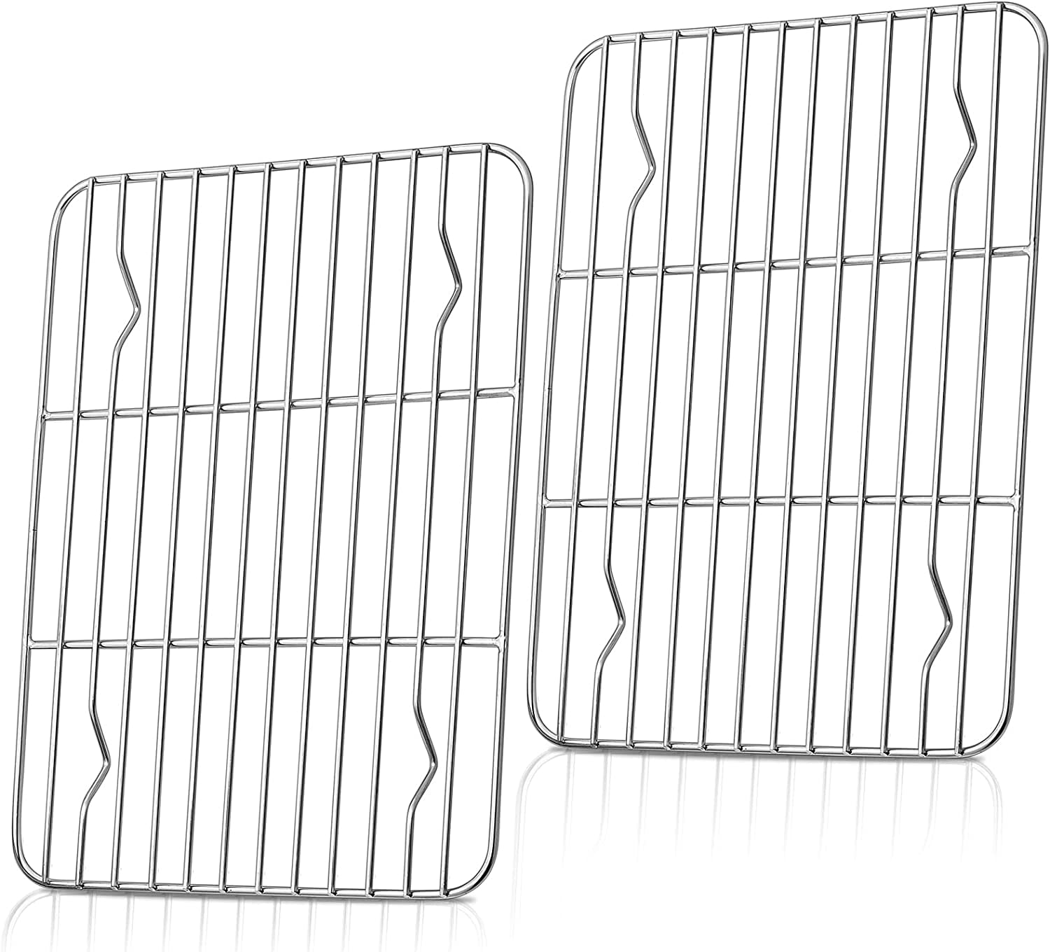 TRIANU Baking Rack Pack of 2, Stainless Steel Cooling Rack for Cooking  Baking Roasting Grilling Drying, Rectangle 8.6'' x 6.3'' x0.6'', Dishwasher