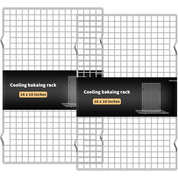 Cooling Rack for Baking, Set of 2 Stainless Steel, 16x10 Inches Baking Rack Oven Safe Grid Wire Racks for Roasting, Grilling, and Drying, Oven Safe and Dishwasher Friendly