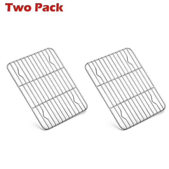 Cooling Rack Pack of 2, Stainless Steel Baking Racks, Heavy Duty Wire Rack Baking Rack for Baking Roasting Grilling Drying, Oven & Dishwasher Safe(8.5"x6.2"x0.6")