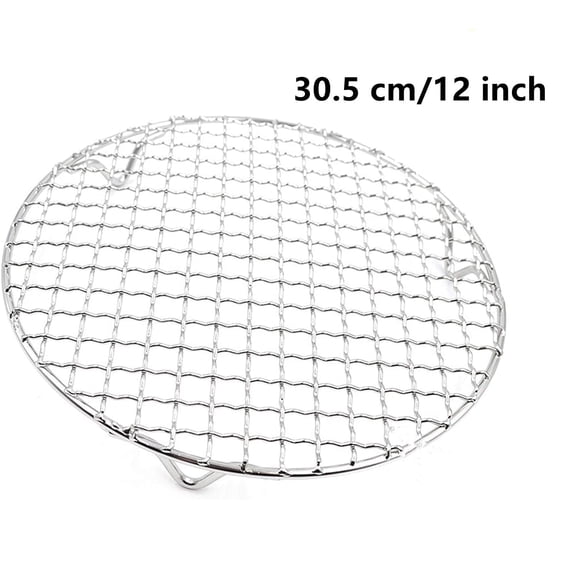 Cooling Rack, Round Stainless Steel Thick Wire Rack for Roasting Grilling Drying, 12" x 12", Baking Large Oven Tray Rack for Cake/Meat/Pizza, Heavy Duty & Dishwasher Safe,Round Cooling Racks
