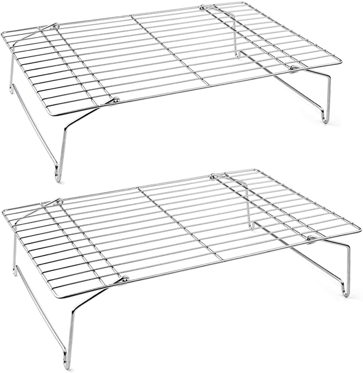 Cooling Rack Set of 2, 2-Tier Stackable Stainless Steel Wire Racks for ...