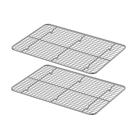 Cooling Rack Set of 2 Stainless Steel Baking Rack 30 x 23 x1.5cm for Baking Sheet Cookie Pan Oven Safe Heavy Duty Fits for Cooling Baking Grilling Drying