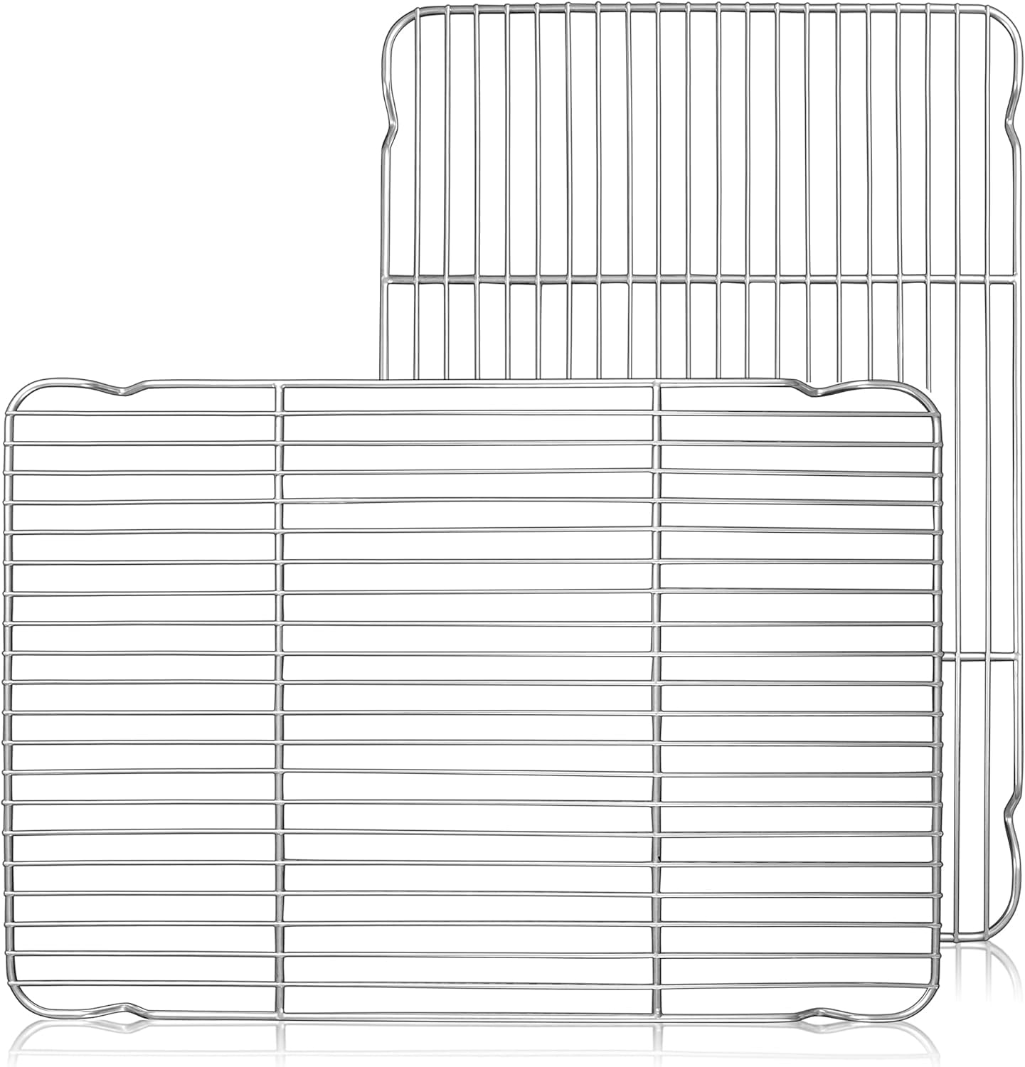 Cooling Rack Set of 2, Stainless Steel Large Baking Oven Rack, 16.5" x 11.5" Fit Half Sheet Pan, for Cooling Grilling Roasting Bacon Cake Cookies, Rust Resistance