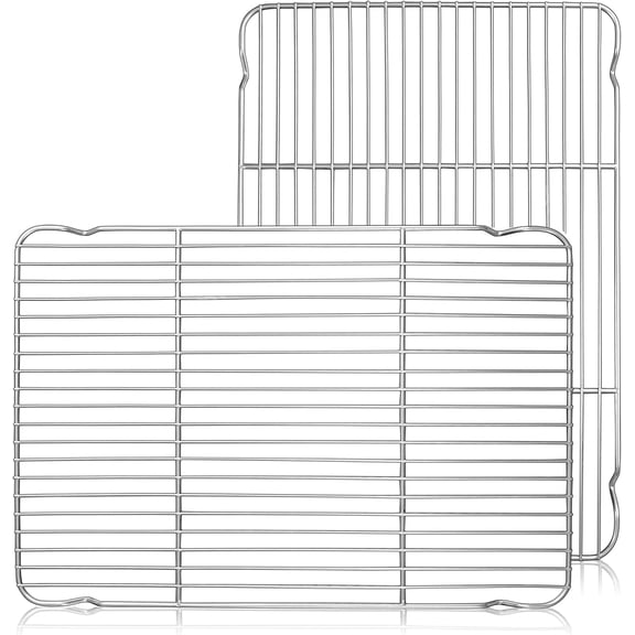 Cooling Rack Set of 2, Stainless Steel Large Baking Oven Rack, 16.5" x 11.5" Fit Half Sheet Pan, for Cooling Grilling Roasting Bacon Cake Cookies, Rust Resistance