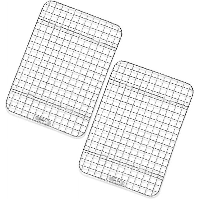 Cooling Rack Set of 2 Stainless Steel, Oven Safe Grid Wire Racks for