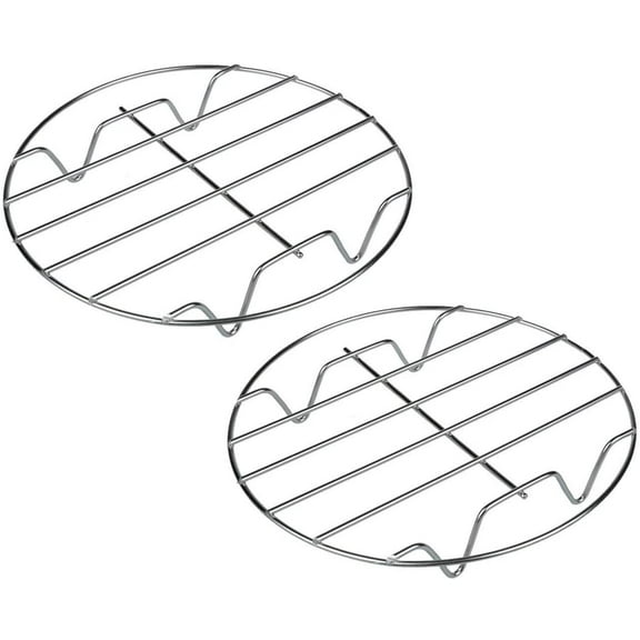 Cooling Rack Set of 2, Topboutique Stainless Steel Round Wire Oven Racks for Cooling BakingBarbecue Cooking Steaming, Rustproof & Smooth Edge, Oven & Dishwasher Safe, Metal Silver (20cm)