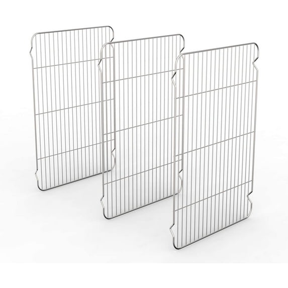 Cooling Rack Set of 3, Baking Rack Stainless Steel Wire Rack for Baking Cooking Roasting Grilling Cooling, 15” x 11” x 0.5” Wire Racks, Fit Various Size Cookie Sheets Oven