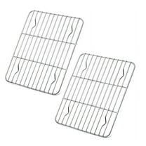 Cooling Rack Set for Baking Cooking Roasting Oven Use, Cribun 2-Piece Stainless Steel Grill Racks, Fit Small Cookie Sheets - Oven & Dishwasher Safe ,Rectangle 15.3"*11.3"*0.6"