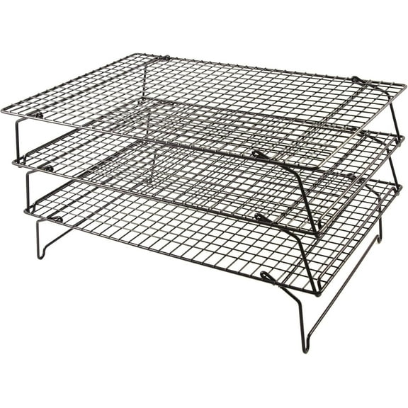 Cooling Rack, Time Saving Expandable Stainless Steel 3 Tier Stackable Baking Rack, Non Stick Surface For Easy Cleanup, Oven & Dishwasher Safe, Perfect For Large Baking Events