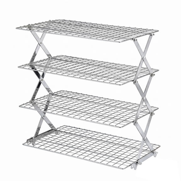 Cooling Rack X Shaped Collapsible Multi Tier Heavy Duty Carbon Steel Baking Rack for Oven Kitchen Adjustable Dishwasher Safe for Cookies Cakes Pastries
