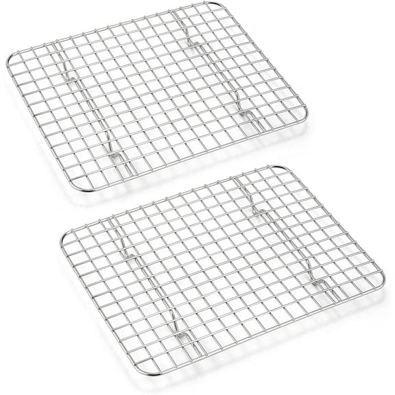 Cooling Racks for Baking, Casewin =Stainless Steel BBQ Grill Set of 2, Mini Wire Rack Set Fit Baking Tray & Toaster Oven, Suitable for Cooking, Roasting, Grilling, Drying, Dishwasher Safe