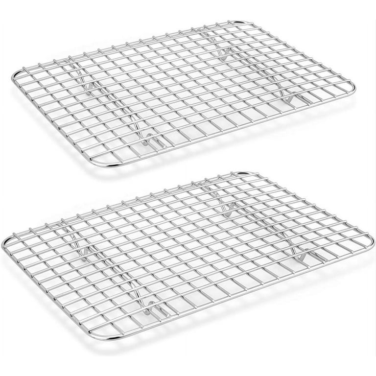 Cooling Racks, Casewin 2 Pcs Non-Stick Small Wire Rack, Stainless Steel  Oven Safe Rack for Cooling, Baking and Grilling of Biscuits,39*29cm