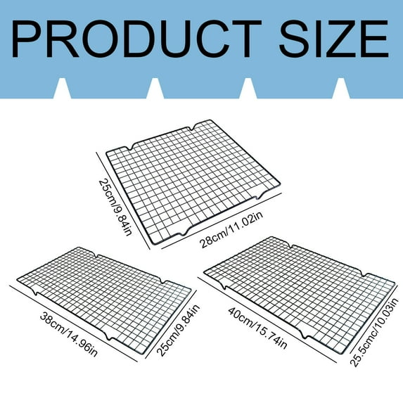 Cooling Racks for Cooking and Baking 2PCS 9.84x11in Stainless Steel Wire Rack Oven Safe Dishwasher Bacon Cookie Sheet Pan