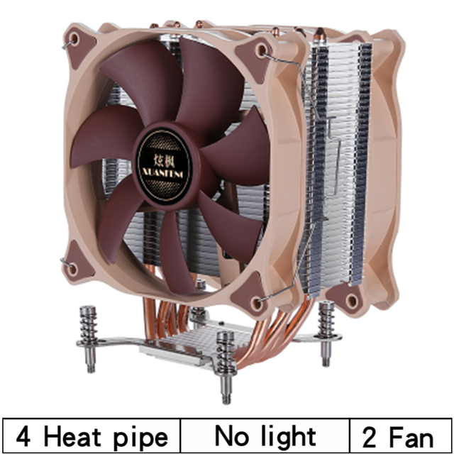 Cooling Radiating Fan Cpu Cooler 120mm 4 Heat Pipe Tower Processor 3Pin ...