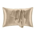 thumbnail image 1 of Cooling Satin Pillowcase Set of 2 Luxury Ice Silk Bedding for Hair and Skin Soft Breathable Washed Faux Silk Pillow Covers with Envelope Closure 20x29 Inch Khaki, 1 of 8