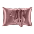 thumbnail image 1 of Cooling Satin Pillowcase Set of 2 Luxury Ice Silk Bedding for Hair and Skin Soft Breathable Washed Faux Silk Pillow Covers with Envelope Closure 20x36 Inch Complexion, 1 of 8