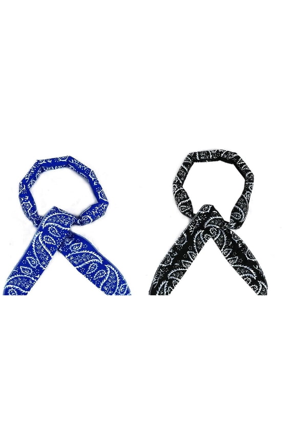 Cooling Scarf Neck Wrap, Reusable Summer Ice Scarf and Headband for Yoga, Sports, Running, Camping, Hiking, Fitness, and Outdoor Activities, Evaporative Cooling Towel, Blue,Black