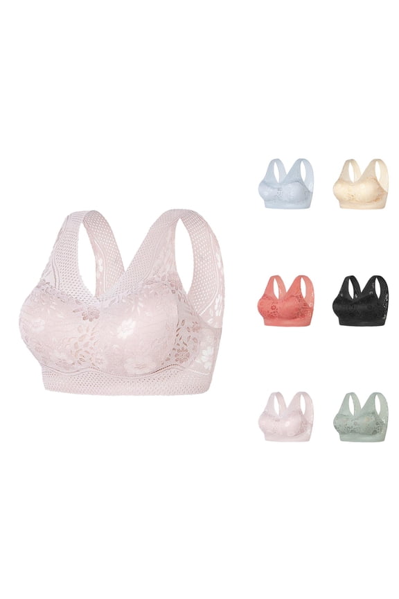 Cooling Seamless Bras for Women Lace Racerback Wireless Push Up Bra Comfortable Sleeping Sports Bralettes Everyday Bra
