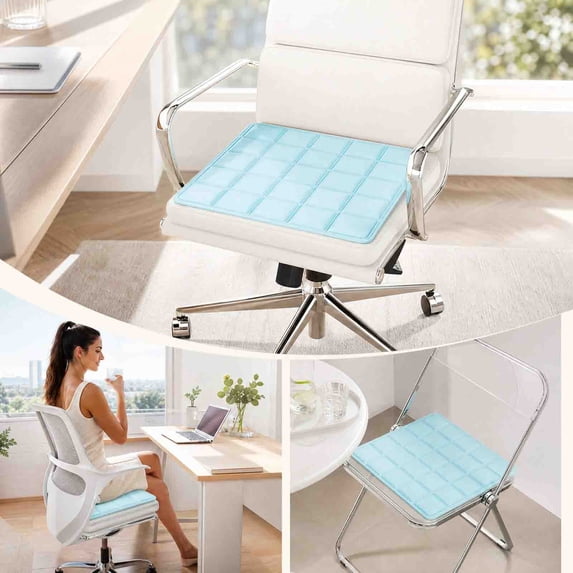 Cooling Seat Cushion, Breathable Ice Silk Chair Pad, Waterproof Non-Slip 45x45cm Seat Mat for Office Chair, Car, Wheelchair