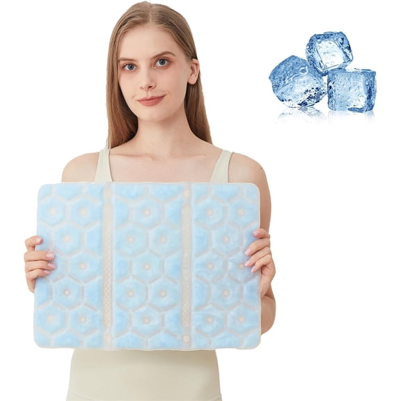 Cooling Seat Cushion,Tutuviw Desk Chair Cushion,Reusable Ice Mat,PCM Cooling Mat,Heat Stroke Prevention,Non-Slip Washable Summer Cooling Mat,Foldable & Portable Chair Cushion for Office/Camping-Blue