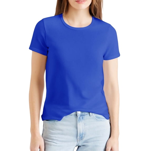 Cooling Short Sleeve Upf 50+ Sun Protection Solid Loose Top Blouse Summer Breathable Tshirt Breathable Loose Fit Yoga T Shirts Basic Tee Tshirt for Women Running Shirts,Blue,3XL