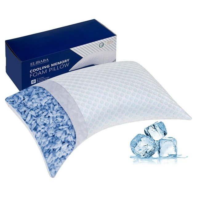 Cooling Shredded Memory Foam Bed Pillows Adjustable Firm Support Pillow