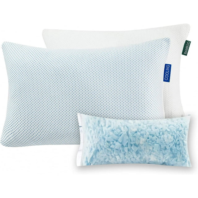 Cooling Shredded Memory Foam Pillow 2 Packs Cooling Bed Pillow