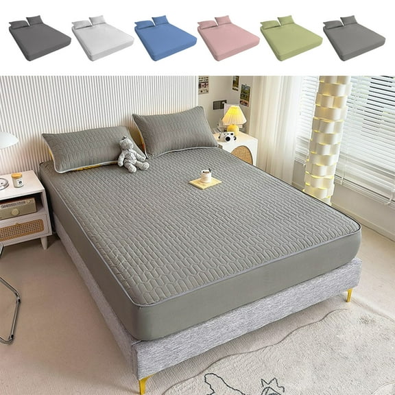 Cooling Silk Bed Sheet Set Ice Silk Fabric Breathable Soft Hypoallergenic for Hot Sleepers Bedroom Comfort Sopatenor