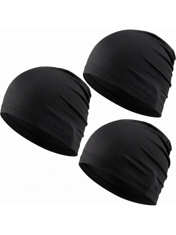 Cooling Skull Cap 3-Pack, Moisture Wicking Helmet Liner & Summer Beanie for Men & Women