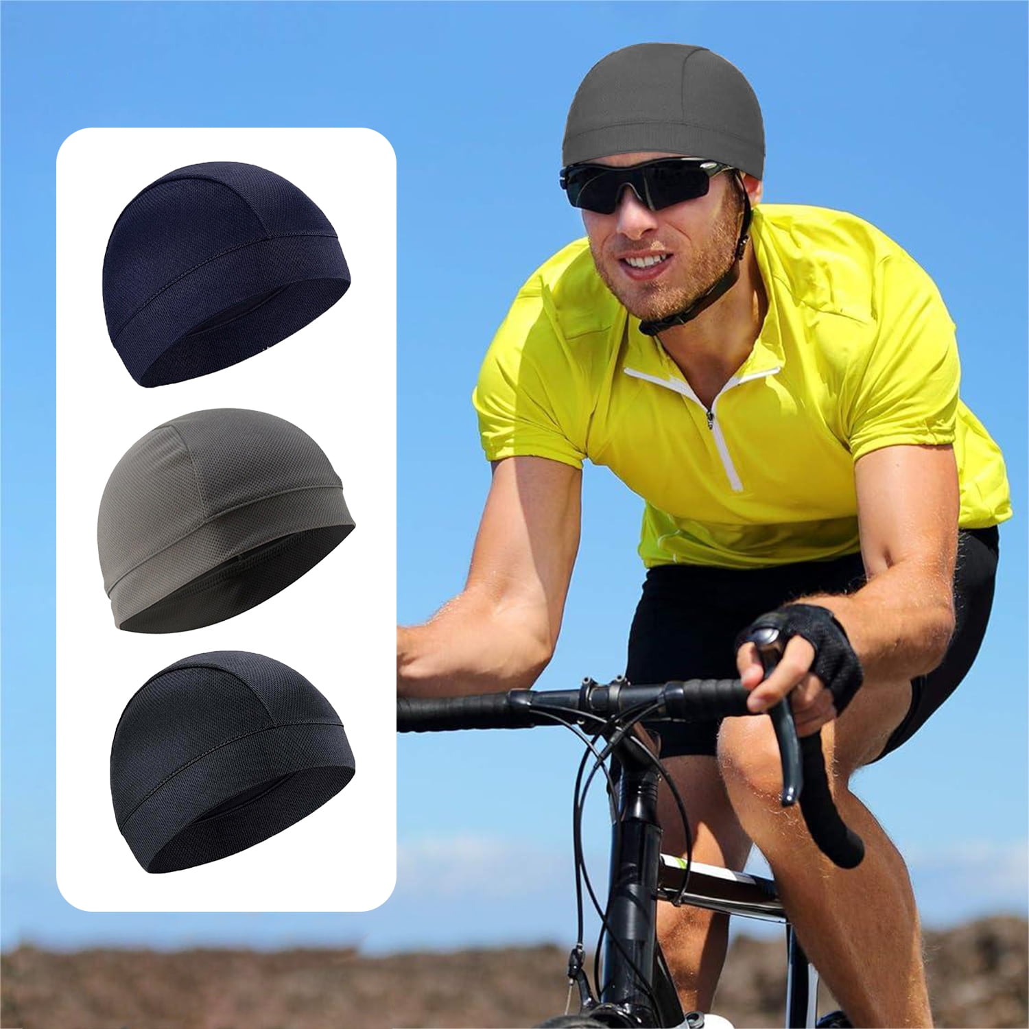 Lot De 3 Bonnets Sport Respirants - Pour Cyclisme, Running, Extérieur, Unisexe, Taille Unique élastique