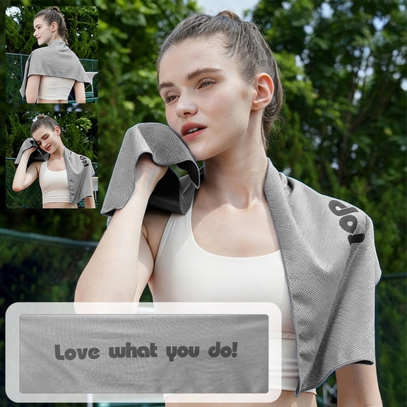 Cooling Sports Towel,12x39 Inches Polyester Rapid Dry Sweat Wristband with Chill Effect,Portable Workout Accessory for Running Basketball and Summer Outdoor Exercise Heat Management(Gray)