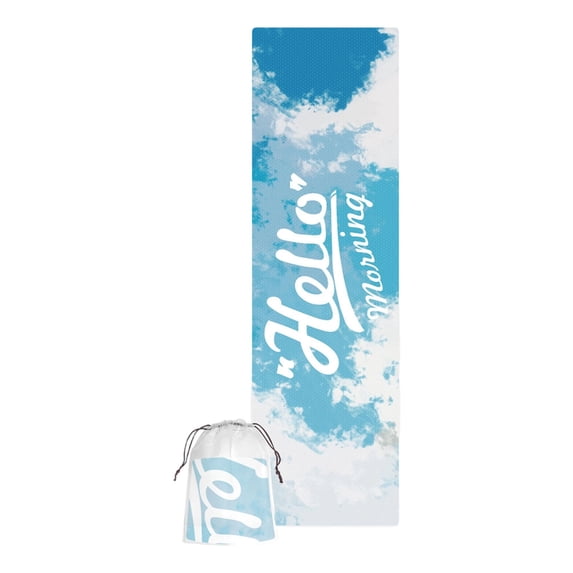 Cooling Sports Towel Instant Ice Microfiber Sweat Towel With Storage Pouch Evaporative Chilly Towel For Running Yoga Gym Camping Outdoor(Sky Blue-100Cm)