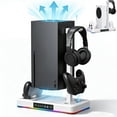 thumbnail image 1 of Cooling Stand for Xbox Series X/S Console with Controller Charging Dock and Headset Holder, Xbox Series Accessories, Cooler Station System,White, 1 of 7