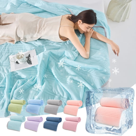 Cooling Summer Comforter Lightweight All Season Soft Stitched Bed Quilt 39×59 In Blue