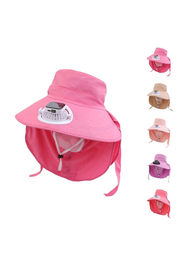 Cooling Sun Hats for Women – Solar-Powered Fan Sun Hat with Wide Brim UV Protection, Summer Outdoor Hat for Hiking, Gardening, Beach and Travel