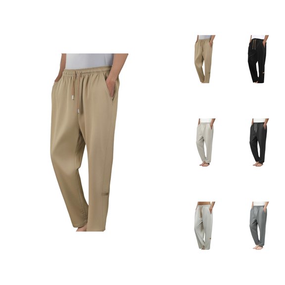 Cooling Sweatpants for Men Summer Lightweight Loose Wide Straight Leg Joggers with Pockets Mens Casual Pants Trousers