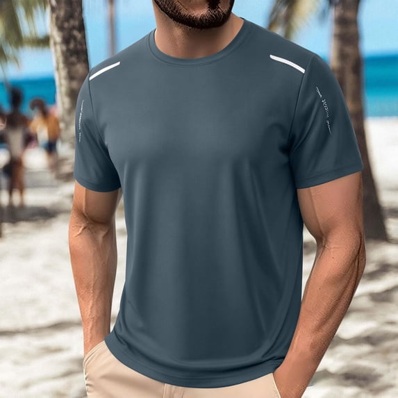 Cooling T-Shirts for Men with Mesh Panels and Quick Dry Fabric Featuring Sweat Wicking Fits for Running Trails Summer Training Outdoor Sports Hot Weather Exercise Gray S
