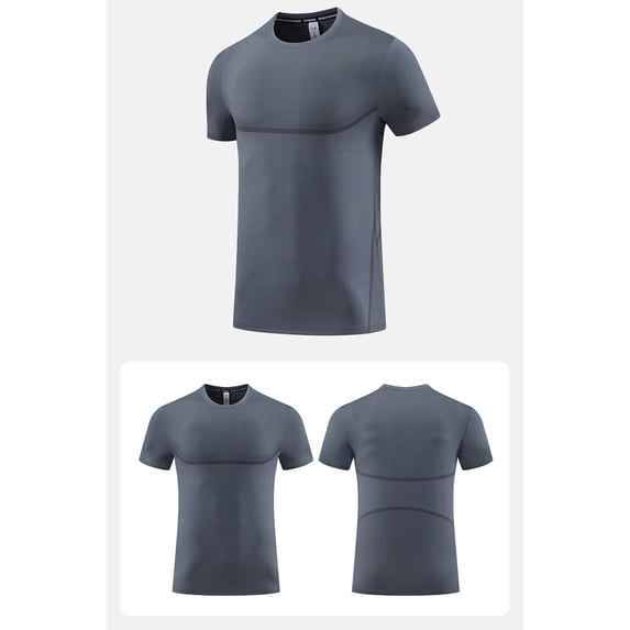 Cooling T Shirts for Men Quick-Drying Short Sleeve Crewneck Tees Tops Mens Casual Solid Color Pullover Stretchy Slim Athletic Workout Tshirts Shirt