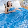 thumbnail image 1 of Cooling Throw Blanket with Double Sided Cold Effect, 60"x90"Lightweight Breathable Cold Comforter Blankets for Hot Sleepers Night Sweats,Blue, 1 of 5